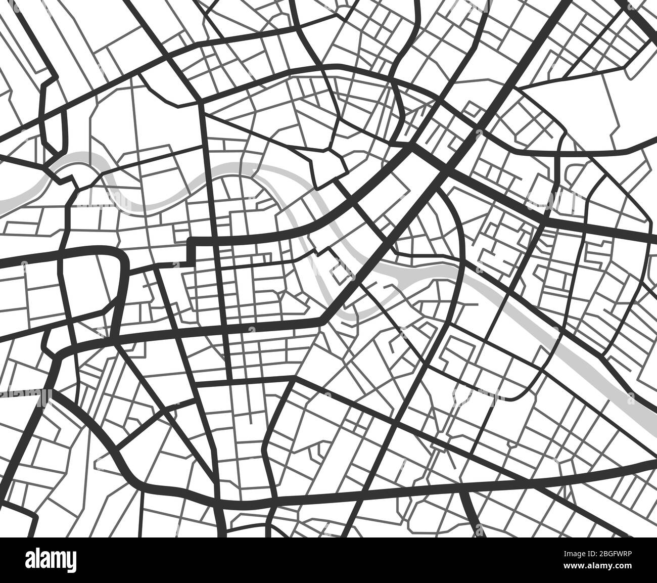 Mappa Astratta Di Navigazione Della Città Con Linee E Strade Schema Di