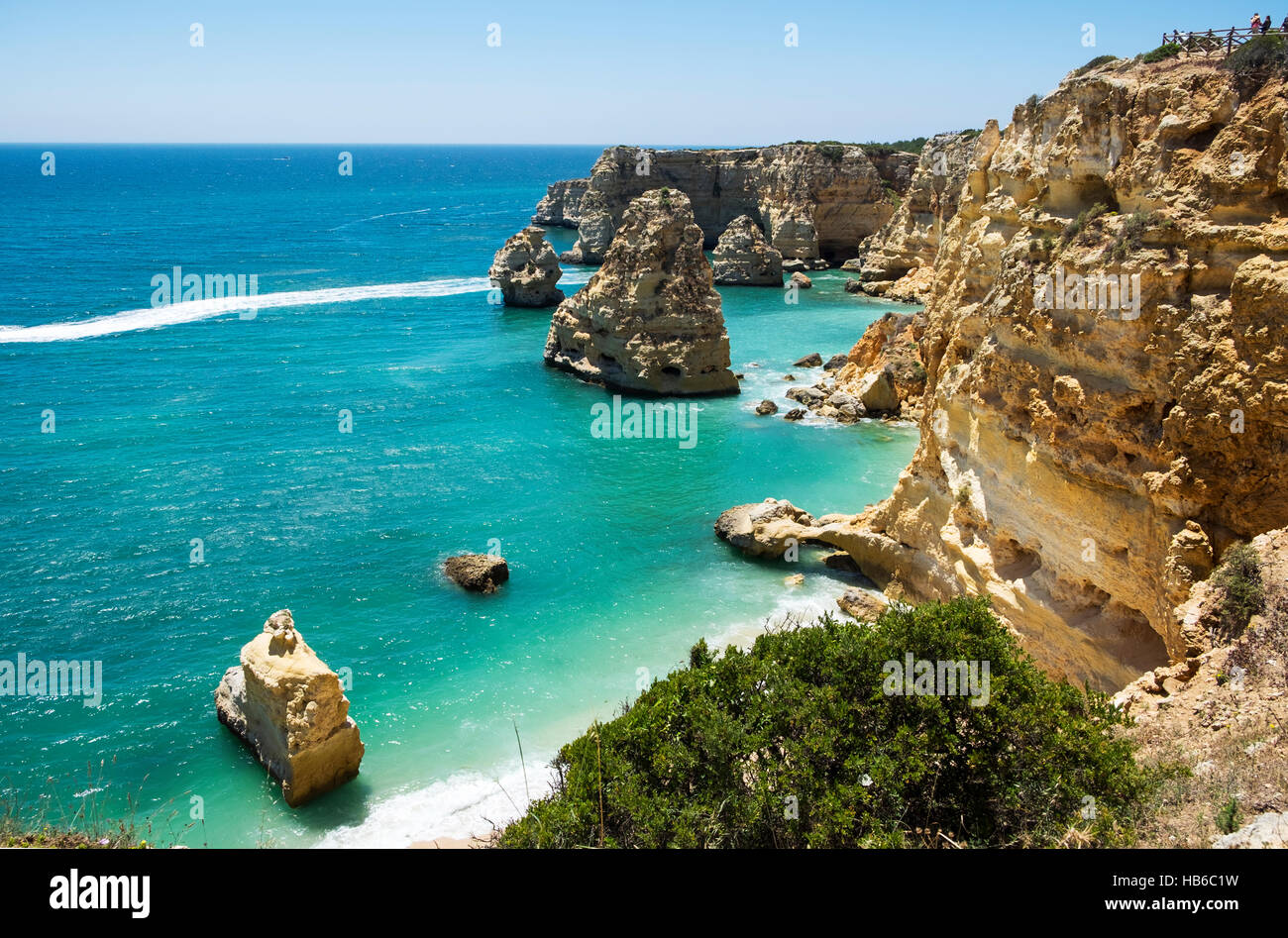 Praia Da Rocha Una Delle Più Belle Spiagge Della Costa Atlantica Linea In Algarve Portogallo