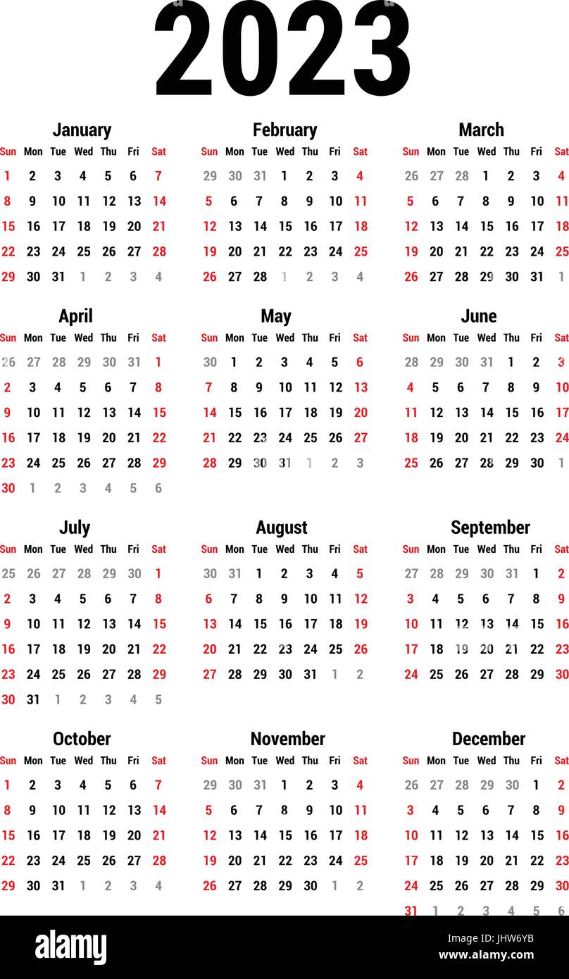 Calendario Per Il 2023 Immagine E Vettoriale Alamy 8361