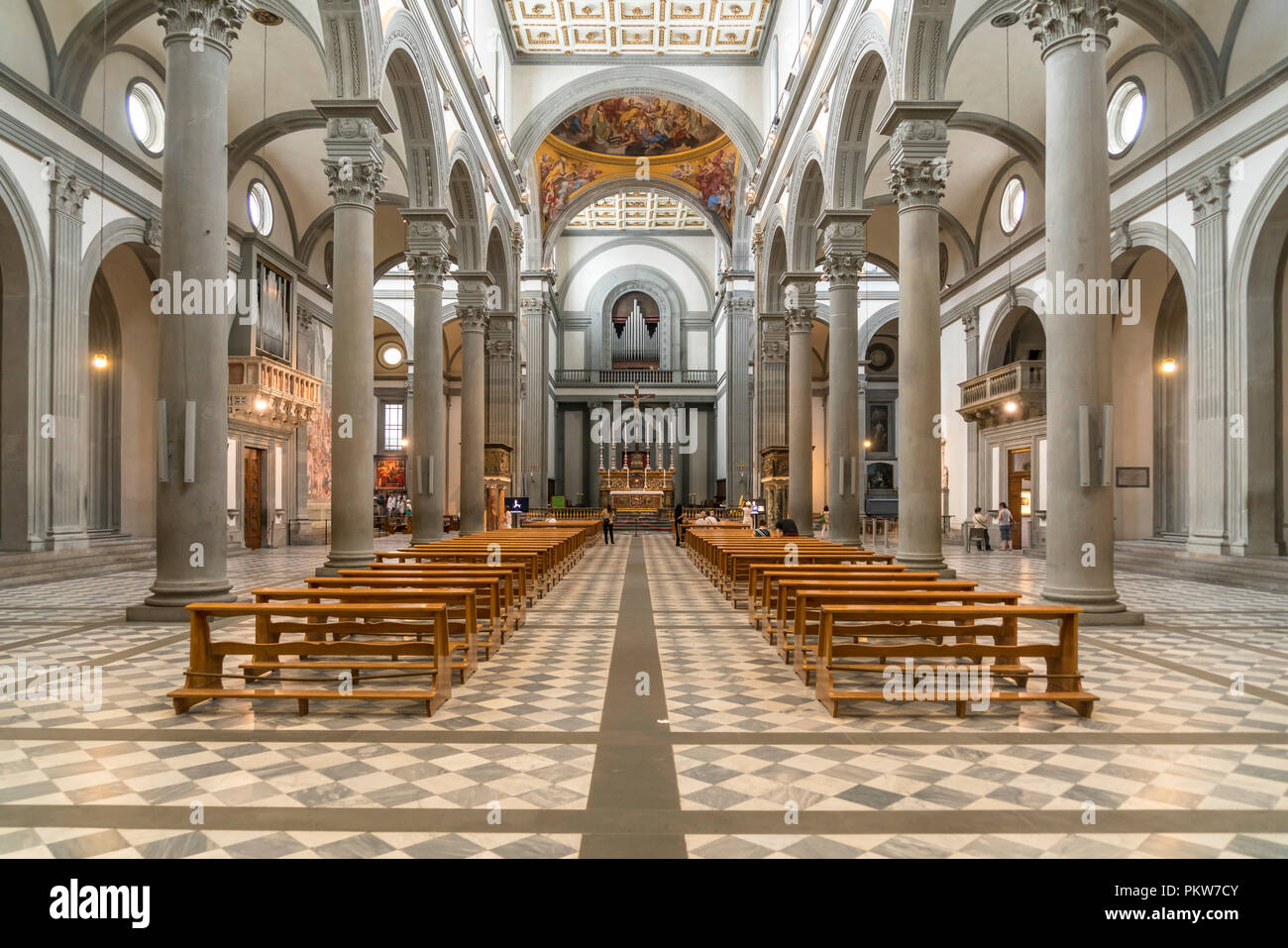 Innenraum Der Basilica Di San Lorenzo Florenz Toskana Italien Basilica Di San Lorenzo 5435